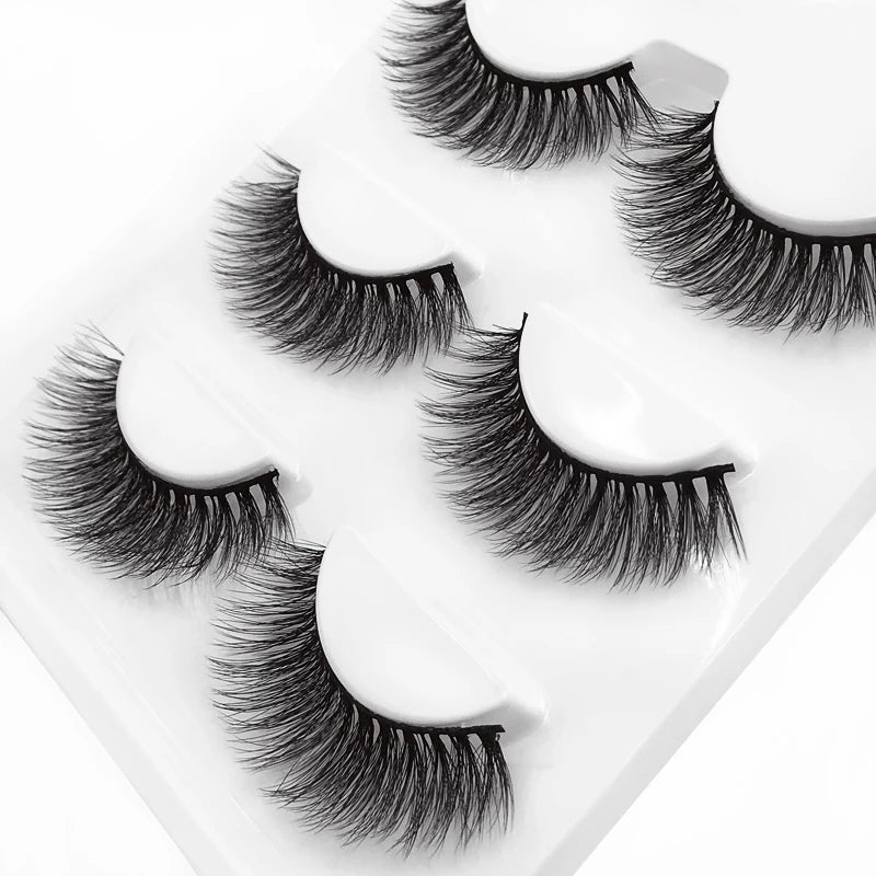 SHIDISHANGPIN 3 pairs 27 styles 3D Faux Mink Hair Soft False Eyelashes Fluffy Wispy Thick Fake Lash Handmade Eyelash Eye Makeup