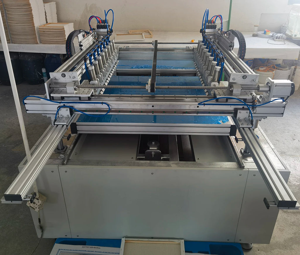 Wholesale Supplier Semi Automatic Canvas Stretching Frame Assemble Machine for Stretcher Bars