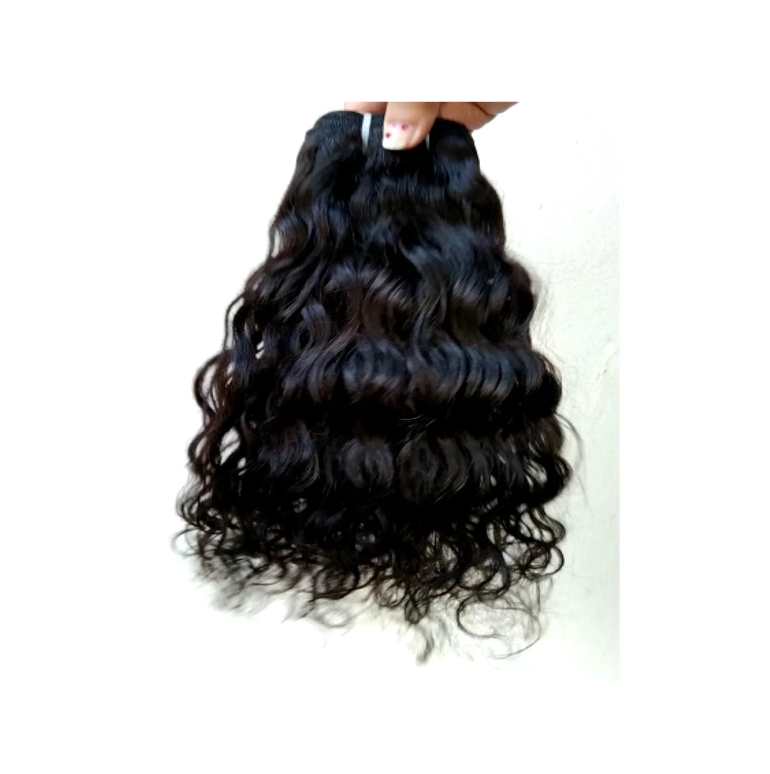 Loose Natural Wave Indian Hair Lace Front Weave Remy Hair Pre-Looped Black Style 180% Density
