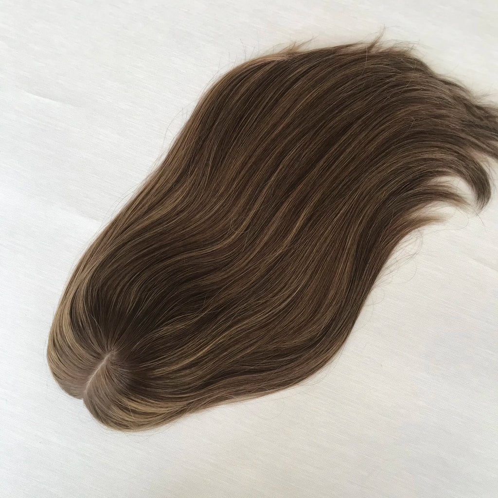 Kosher Certifications Factory Discounted Natrual Color European Raw Human Hair with Silk Jewish Topper Kippa Fall