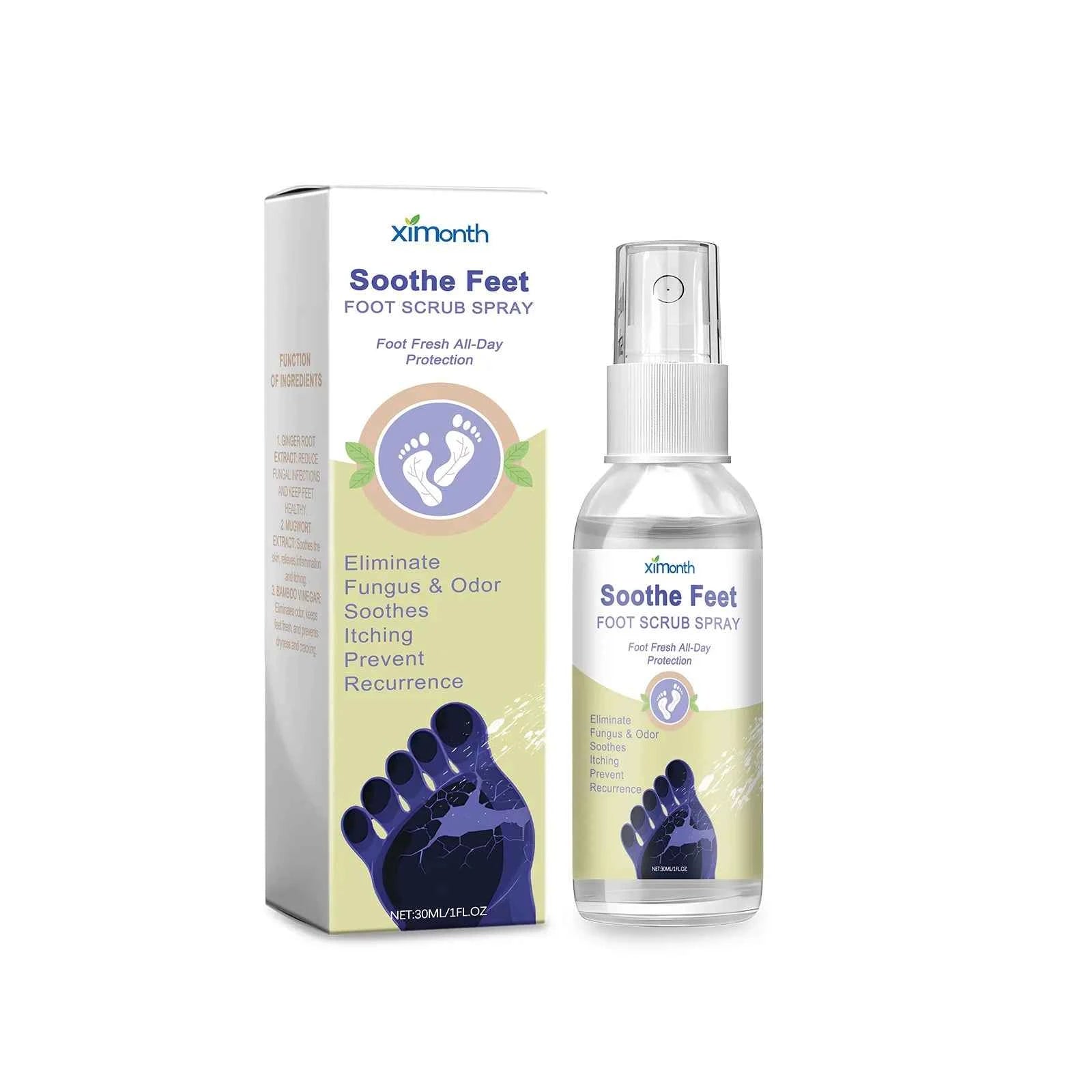 Ximonth Herbal Foot Repair Spray for Dryness Peeling Itchy Feet Removes Dead Skin Calluses Odors