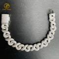 Hiphop Style 925 Silver Gold Plated 15MM Moissanite Infinity Chain Cuban Chain Necklace Bracelet Fine Chain Link Bracelets for