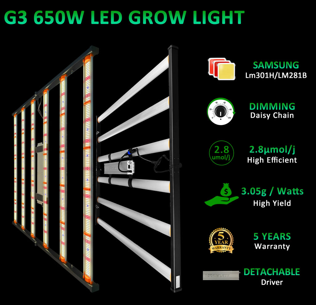 Redfarm Led Aluminum 650w 4*4 Led Grow Light Led Bulbs for Home Plant bar Folding Commercial Full Spectrum Led Grow Light