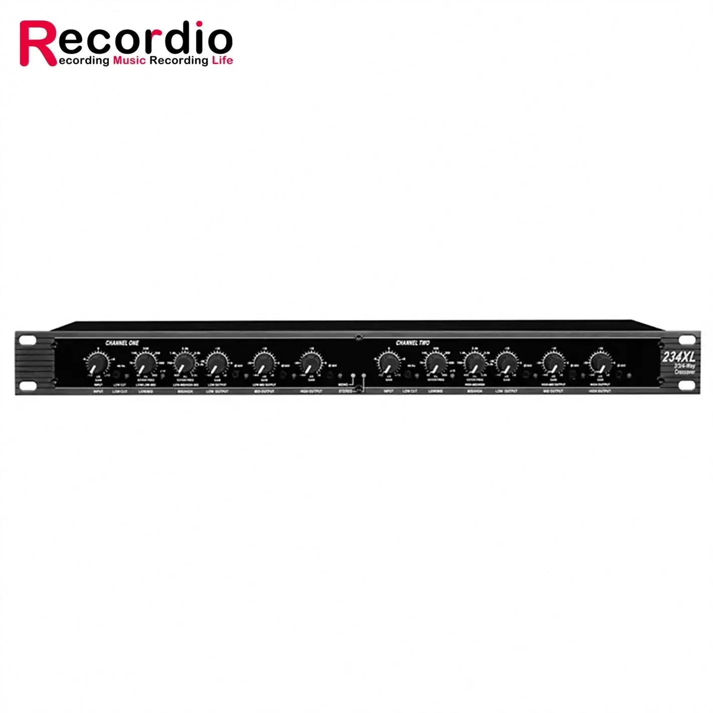 Professional Active Metal Audio Crossover | 2/3/4-Way Mono Subwoofer Processor Model GAX-234XL by Recordio for Amplifier Speaker