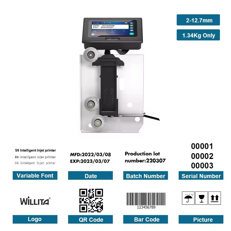Date LOGO QR Code Inkjet Printer for FR800 FR-900 Band Sealer Aluminum Foil Bags Plastic Bags Sealing Machine