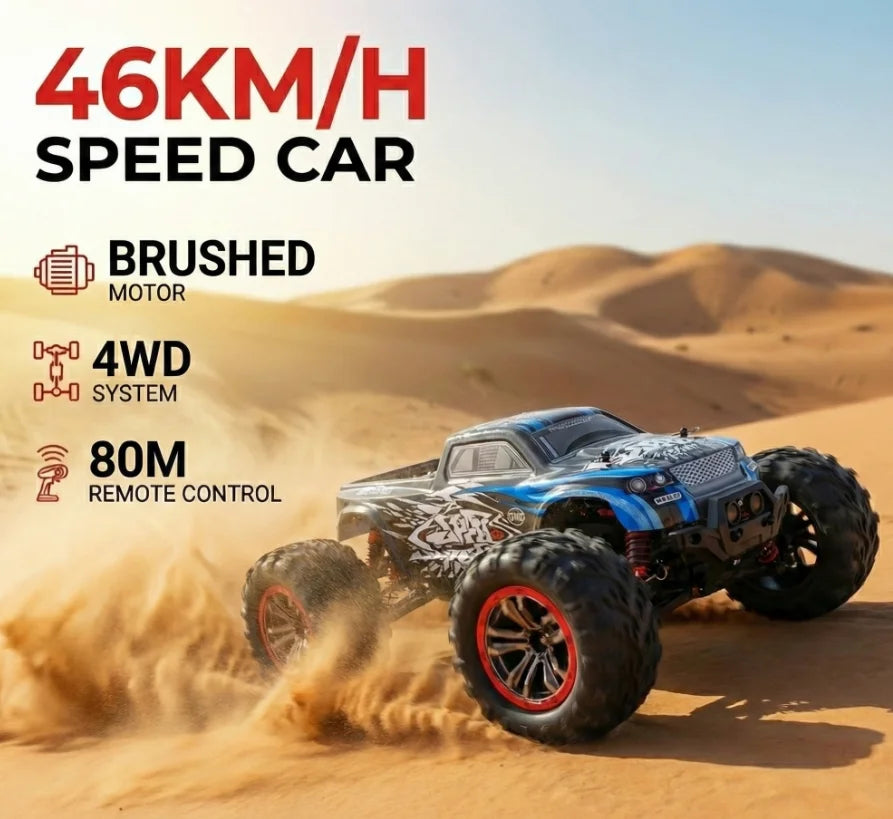 HOSHI N516 RC Car Truck 2XBATTERY Version Blue 2.4G 1/10 Racing Car 46KM/H High Speed Car Monster Truck Off-Road Vehicle Toys