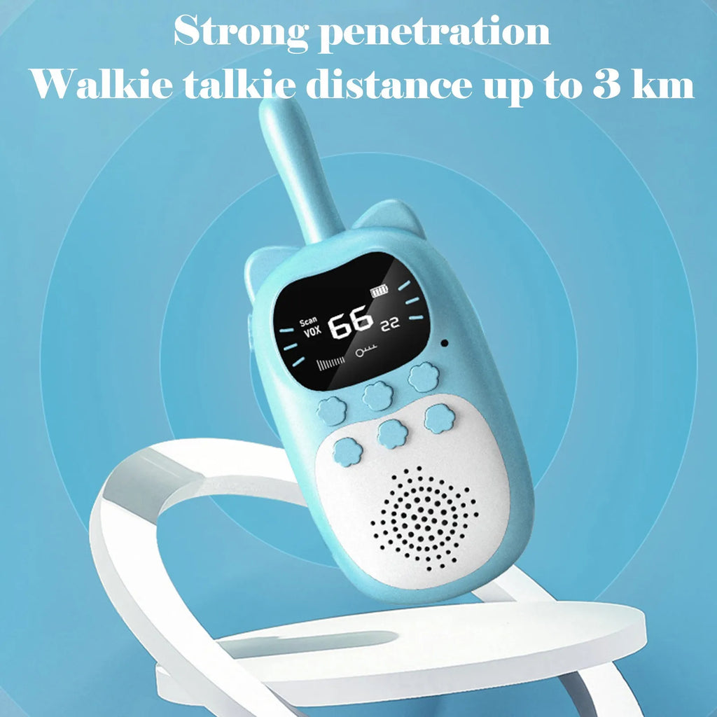 Kids Walkie Talkie 2PCS Electronic Toys Children Spy Gadgets Baby Radio Phone 3km Range Christmas Birthday Gift For Boys Girls