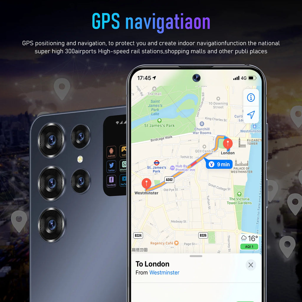 2024 New Ultra-high Speed S24 Ultra 16GB+1TB 5G Smart Phone 7.2-inch 48MP+108MP 8+2 Android 13 Smart Game Phone