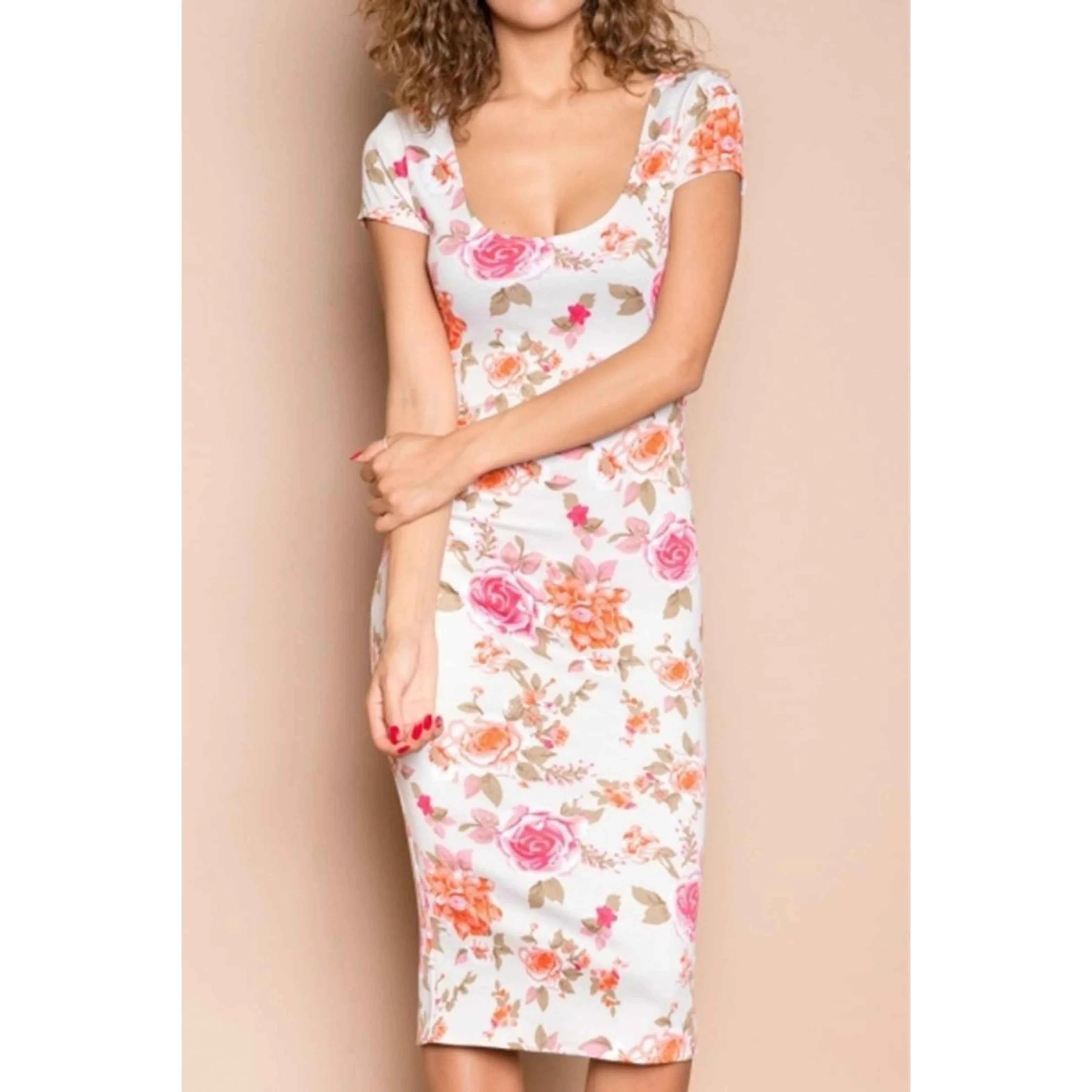TD Floral Print Midi Dress for Career Elegant and Stylish