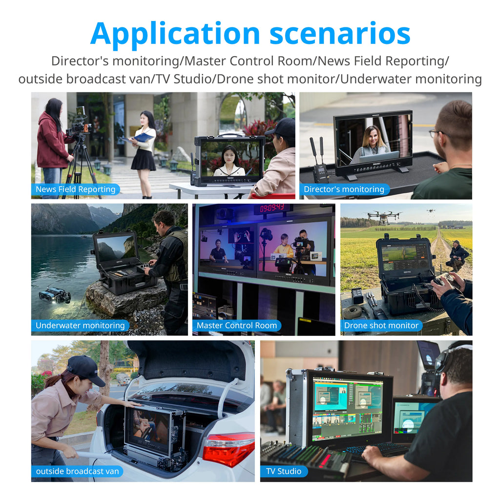 SEETEC Factory P173-9HSD Pro Broadcast Field Monitor 17.3 Inch FHD Aluminum Design, HDMI/3G-SDI/Component/Composite Inputs,