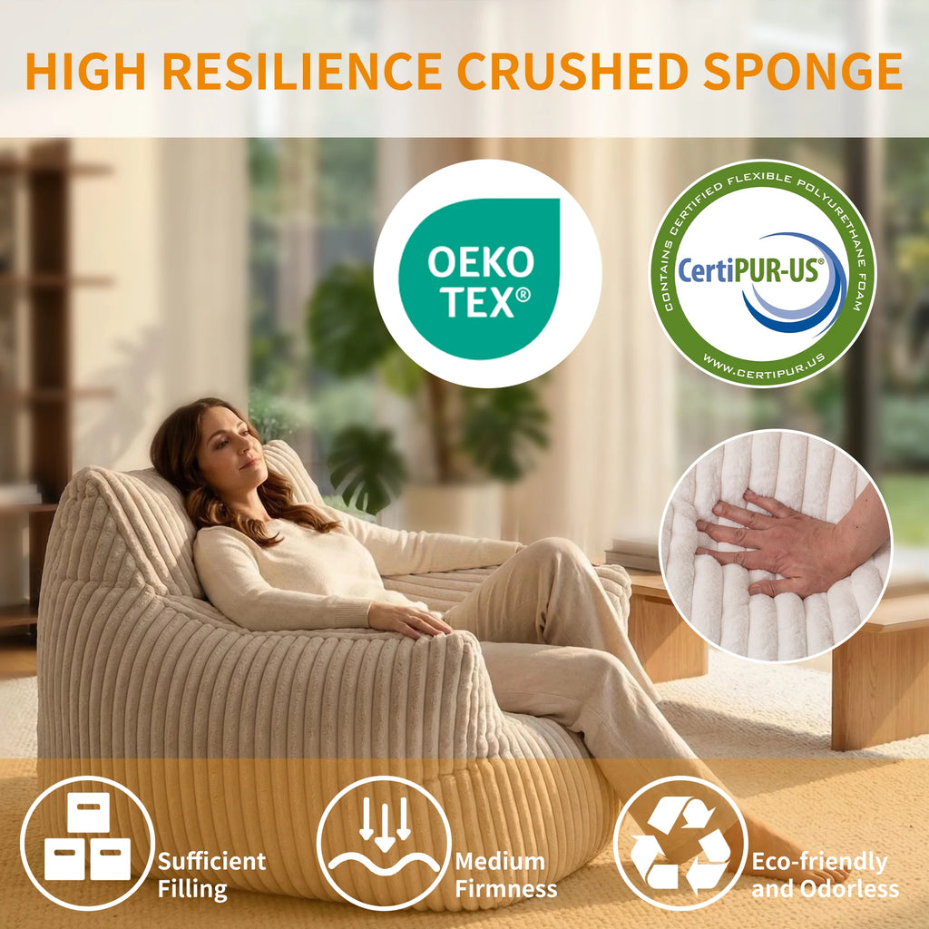 A Lazy Sofa 100% Polyester Cover 100% Shredded Memory Foam Filling Size: 46.06x38.58x29.53in