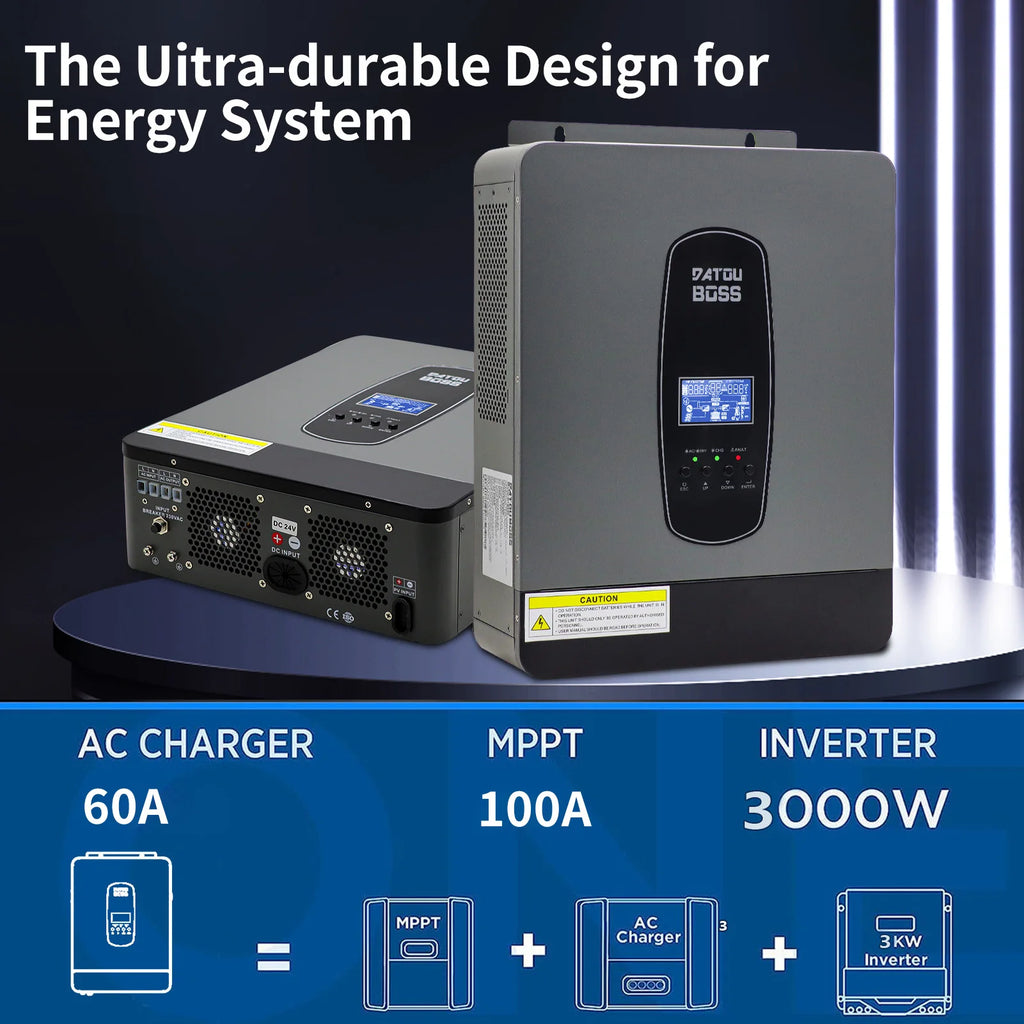 EU US Stock Overseas Certification 48V 24V 6KW 3KW Single Phase Solar Inverter on Off Grid Hybrid Hybrid Solar Inverter