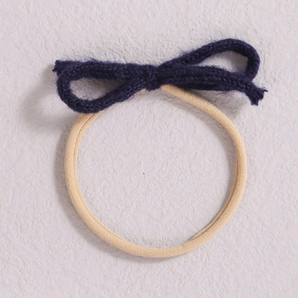 1pcs Wool Bow Elastic Baby Headband for Newborn Girls Hairbands Bowknot Infant Classical Headwear Turban Baby Hair Accessories