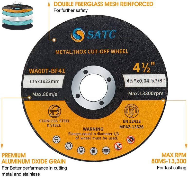 USA Free Shipping 50 PCS Cutting Wheels 4.5"x.040"x7/8" Angle Grinder Cutting Disc Ultra Thin Metal & Stainless Steel