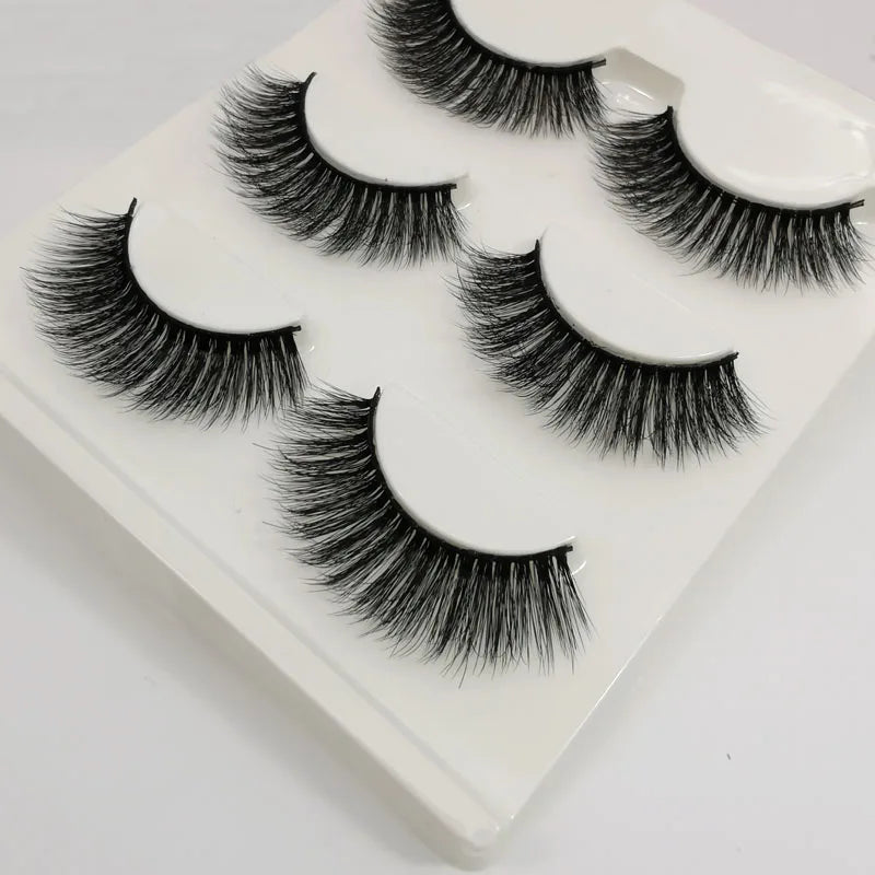 SHIDISHANGPIN 3 pairs 27 styles 3D Faux Mink Hair Soft False Eyelashes Fluffy Wispy Thick Fake Lash Handmade Eyelash Eye Makeup