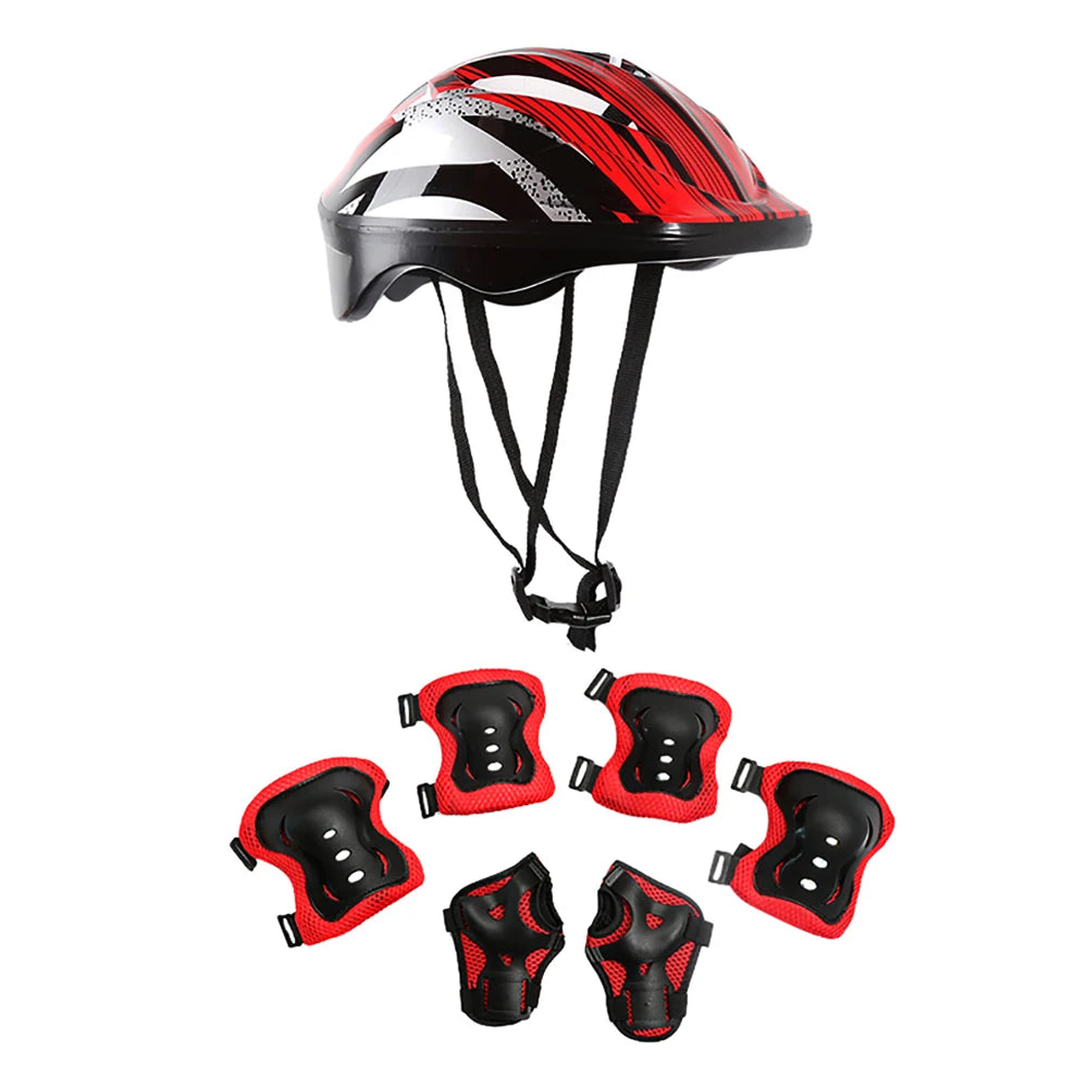 Kids Adjustable Helmet Protective Gear Set Sports Knee Elbow Wrist Pads for Children Boys Girls Bike Skateboard Scooter Roller