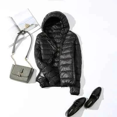 90% Ultra-light Plus Size Thin Down Jacket Women 2020 Autumn Winter Slim Short Hooded Warm White Duck Down Coat Women Outerwear
