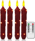 6.5 Inches Primitive Real Wax LED Flameless Short Candlesticks Hand Dipped Battery Operated Taper Candles Timer Remote Candles