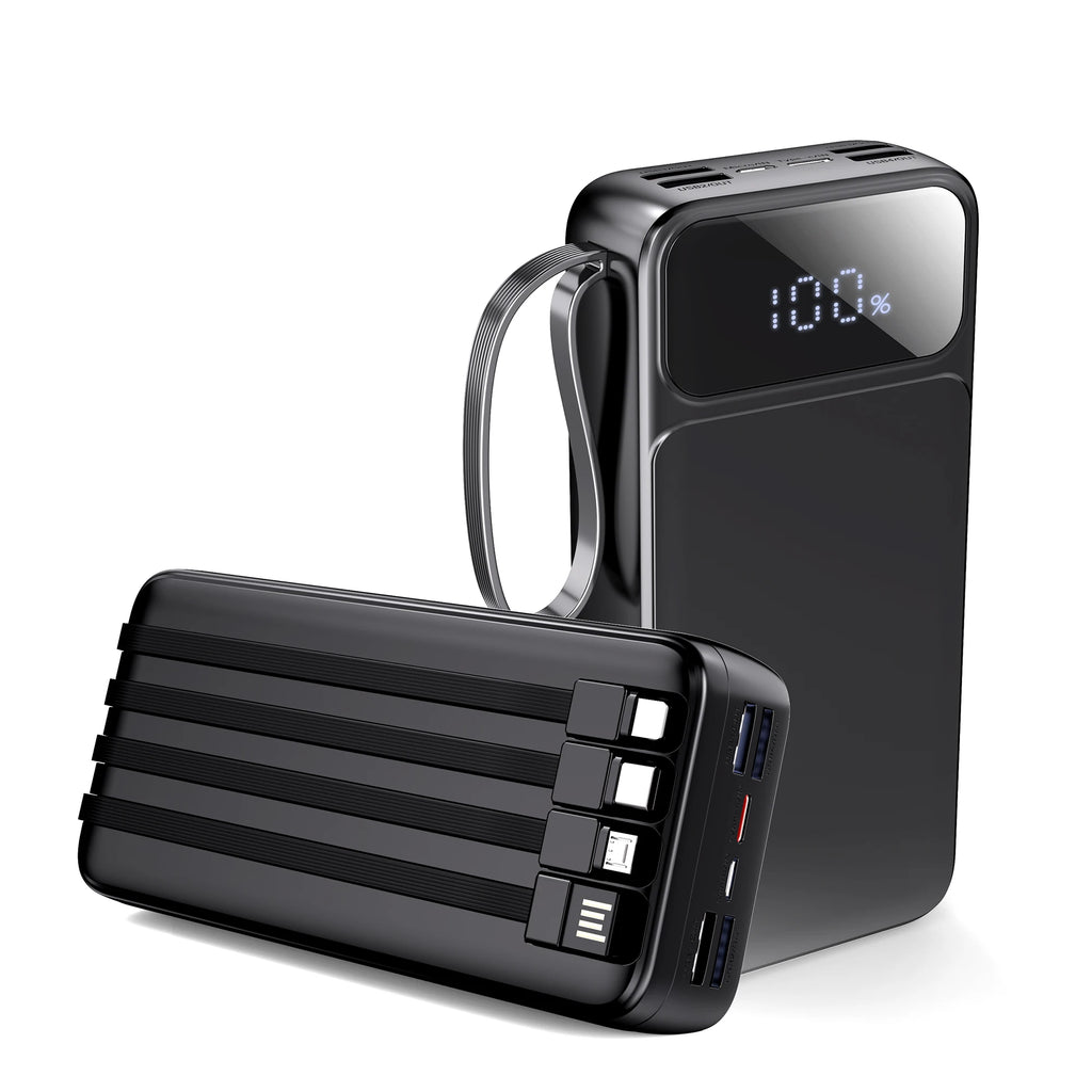 US Stock Free Shipping 30000mAh 50000mAh Power Bank LED Display Fast 22.5W Charging Portable Power Bank with Carry Strap