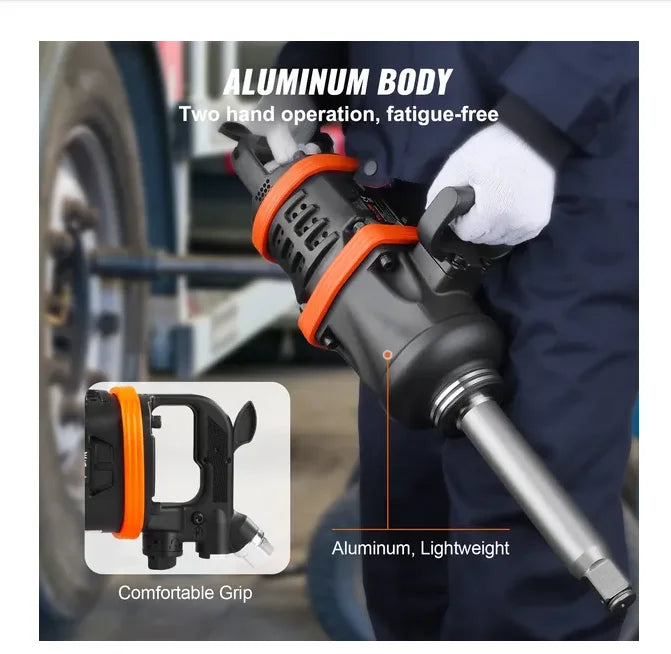 VEVOR 1 Inch Air Impact Wrench, up to 5175 Ft-lbs Beast Reverse Torque Output Pneumatic Impact Gun W/ 8 Inch Extended Anvil