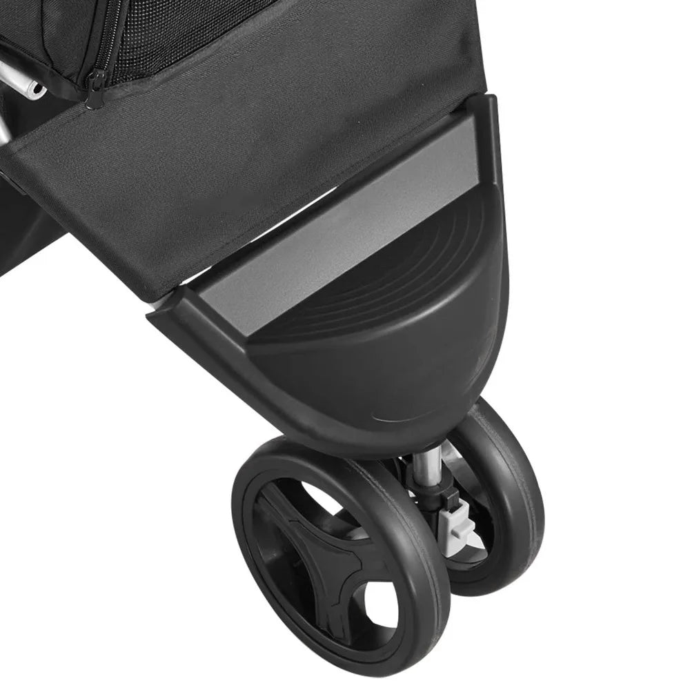 Pet Stroller, 35 lbs Weight Capacity, Foldable Dog Stroller Cart, 3 Wheels Cats Stroller with Mesh Windows and Cup Holders