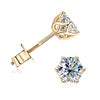 Free Shipping 10K Solid Gold Round Cut Moissanite Stud Earrings Screw Back Earrings Moissanite Earrings Gift with Certificate