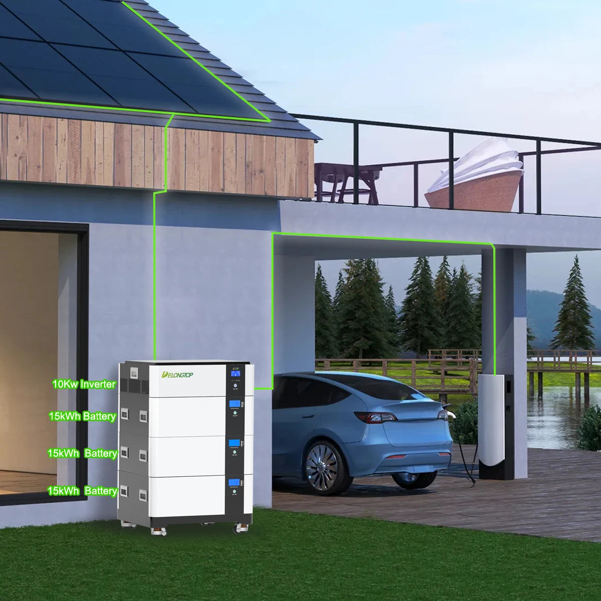 EU DDP 51.2V 314Ah 628Ah 16kWh 32kWh Lithium Battery Home Energy Storage System Renewable Lifepo4 32Kwh All in One Inverter