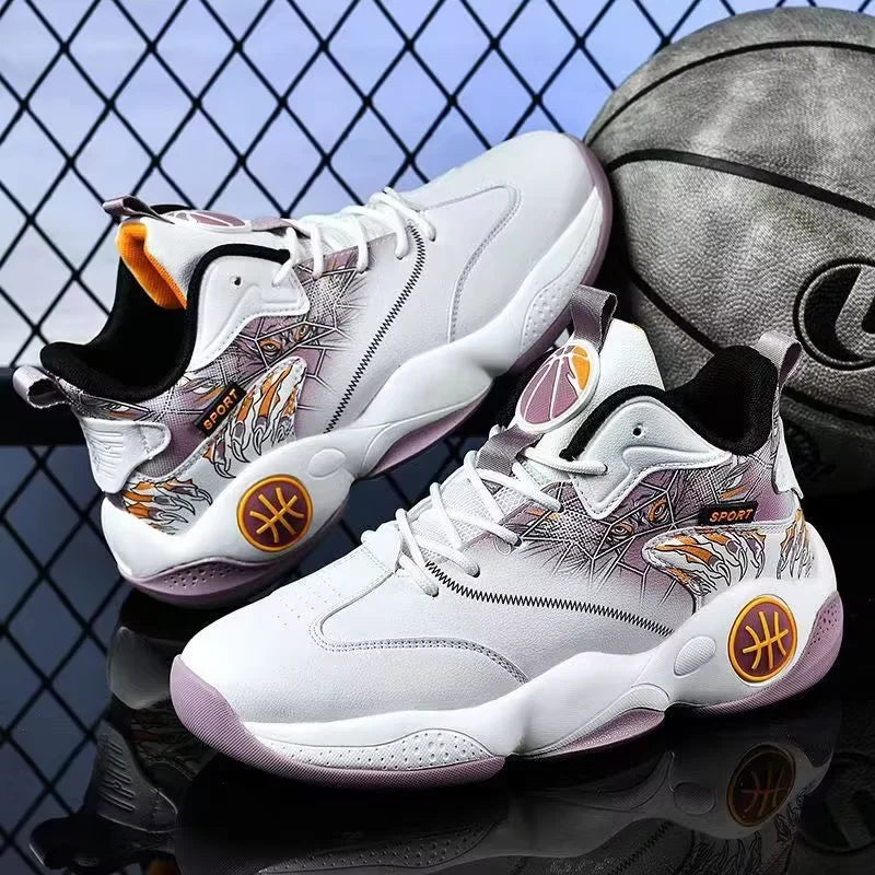 New Trendy Fashion Men's Basketball Shoes Non Slip Breathable Athletic Sneakers Fashion Running Walking Shoes for Man