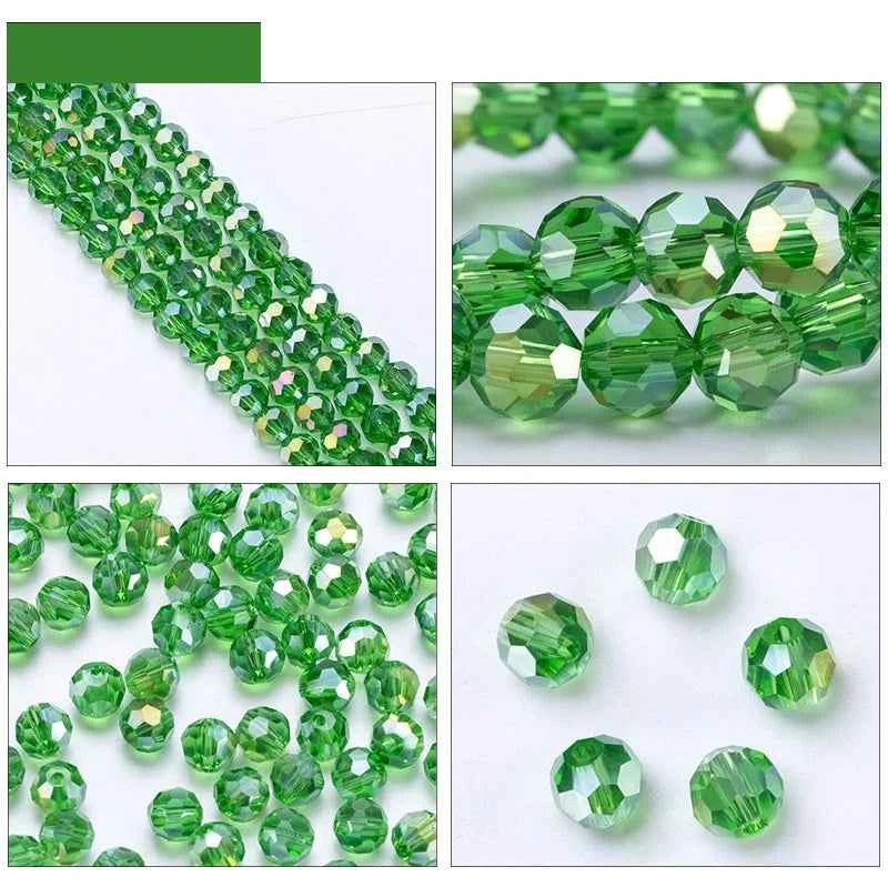 3 4 6 8mm Round Crystal Beads Faceted Colorful Glass Beads Loose Spacer Bead for Jewerly Making Needlework Bracelet Necklace DIY