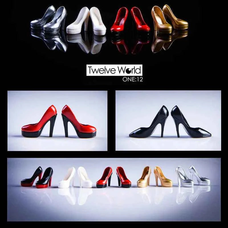 Tbleague 1/12 Scale TW09/TW10 High Heels Female Hollow Shoes for 6" Phicen Female Action Figure Body TWTOYS