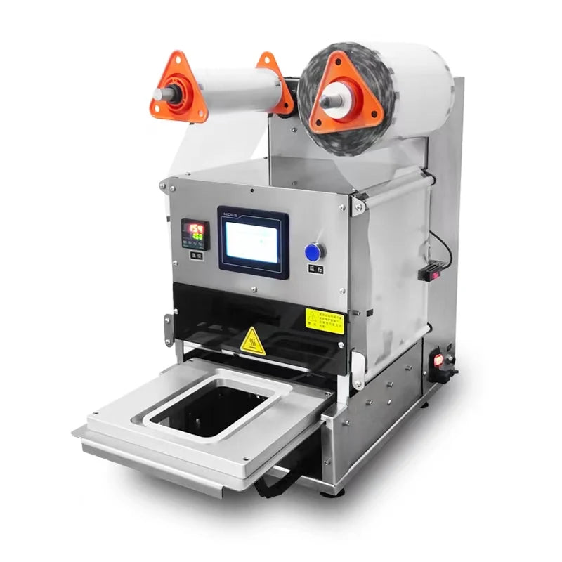 Gas Flush Nitrogen Automatic Salad  Lunch Box Fast Food  Commercial  Tabletop  Plastic Tray Sealer Sealing Machine