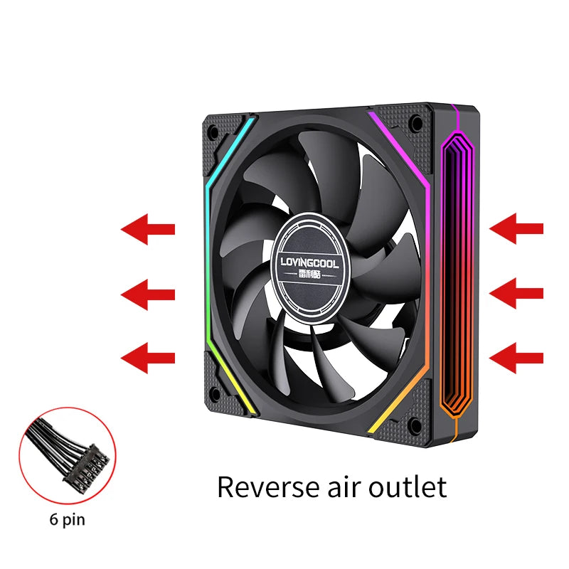 Lovingcool Newest Design Colorful LED Computer Case Fan PWM 120mm Ventiladores PC ARGB Fan 5V 3PIN 4PIN Plastic RGB 40000 Hrs