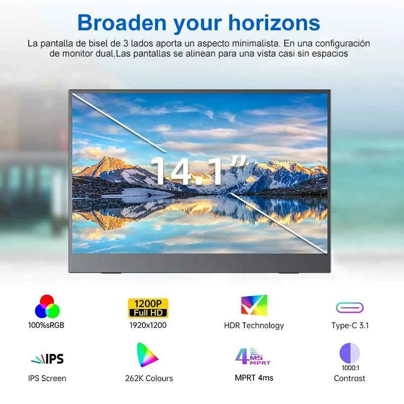 New Arrival 100% SRGB 14-Inch Ultra-Narrow Frame Portable Monitor Stand Convenient Portable Display Screen