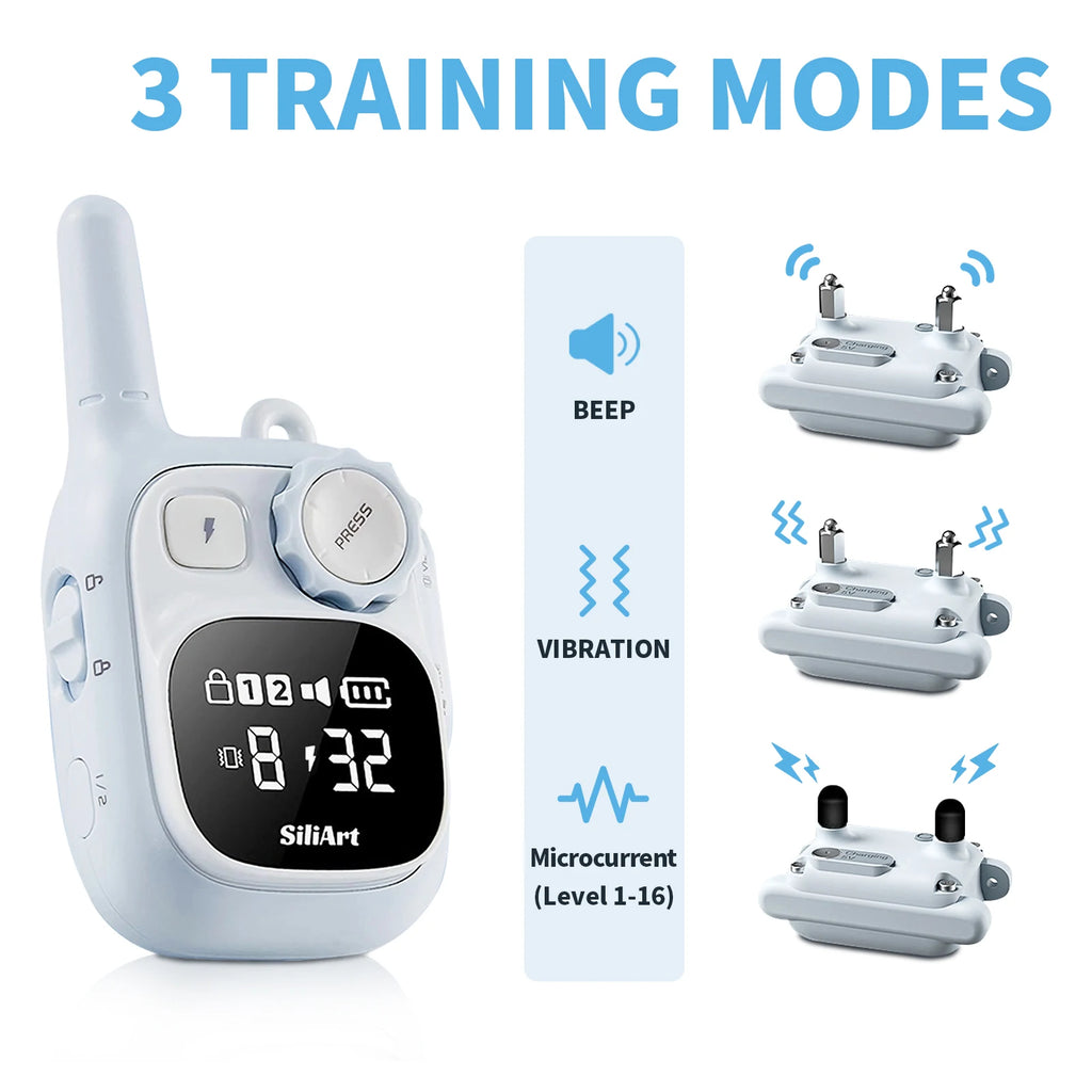 Fashionable IPX7 Waterproof Dog Training Collar Receiver Compact Rechargeable Pet Remote Control Device with 3 Mode