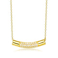 TD Collette Z Gold Overlay Cubic Zirconia Curve Line Fashion Pendant Necklace