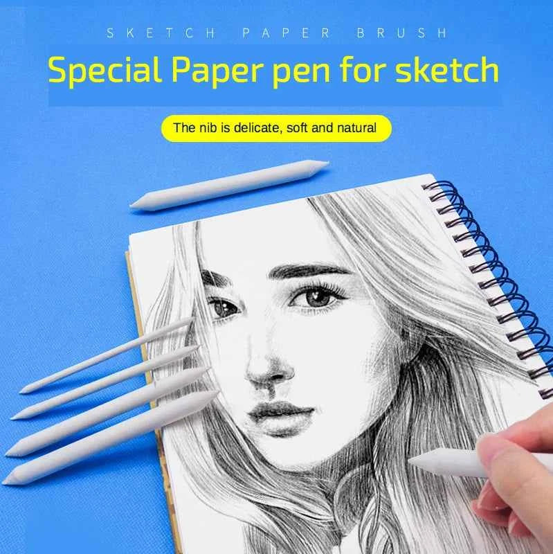 3/6pcs/set Blending Smudge Stump Stick Tortillon Sketch Art White Drawing Charcoal Sketcking Tool Rice Paper Pen artist Supplies