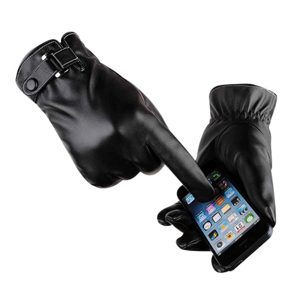 TD Autumn Warmth Stylish Vegan Leather Touch Smart Gloves Winter Gloves Sheepskin Deerskin Lambskin for Daily Outdoor Ski Party