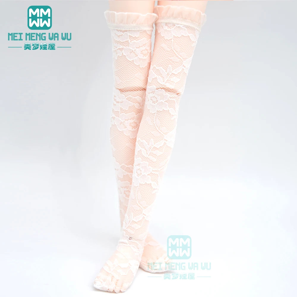 BJD Accessories for 1/3 BJD SD DD Doll Fashion Striped Socks, Reticulated Stockings, Lace Stockings