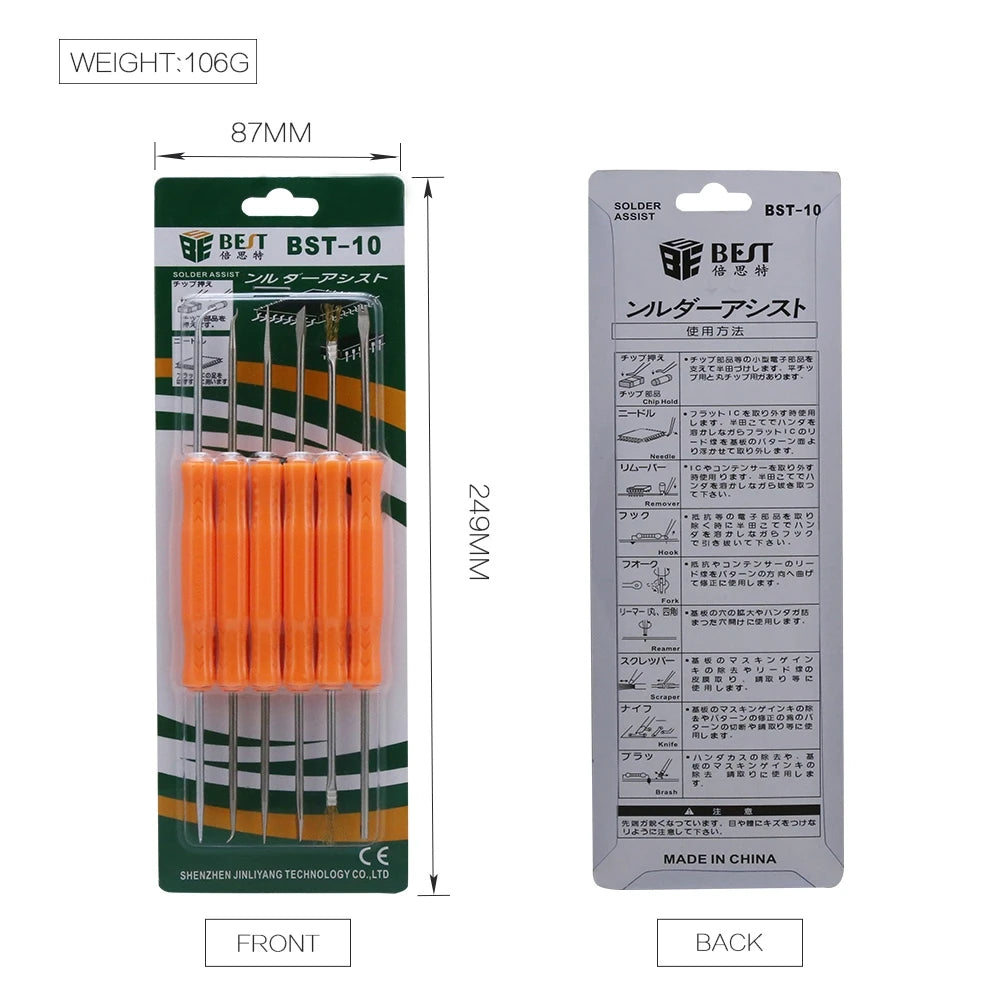 6 in 1 Auxiliary Tools Satisfy 12 Kinds of Requirements Pressure Drill Pry Stamp Cut Crape Hook Pull Brush Welding Maintenance
