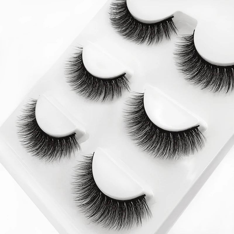 SHIDISHANGPIN 3 pairs 27 styles 3D Faux Mink Hair Soft False Eyelashes Fluffy Wispy Thick Fake Lash Handmade Eyelash Eye Makeup