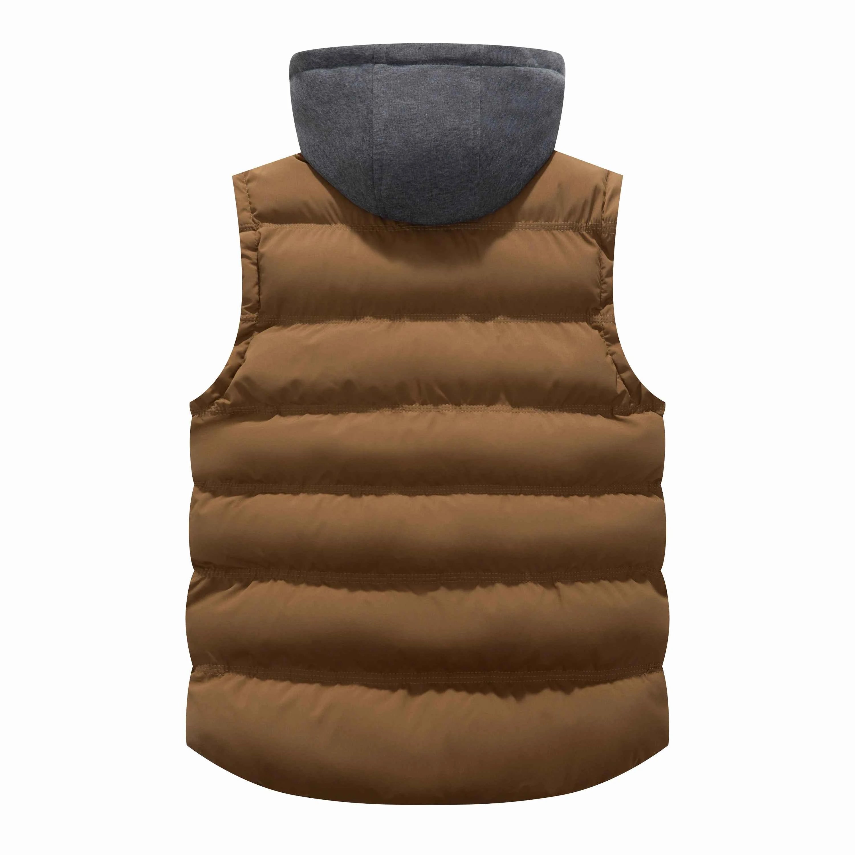Men's Warm Winter Hooded Vest Padded Puffer Vest