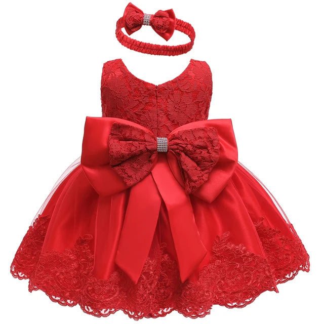 Newborn Baby Girls White Princess Christmas Dress Kids Dresses For Girls Baptism 1st Birthday Wedding Bridesmaid Infant Vestidos