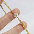 XL1386 Diamond Bracelet Yellow Gold Princess Cut G Color Unisex Minimalist Everyday Wear