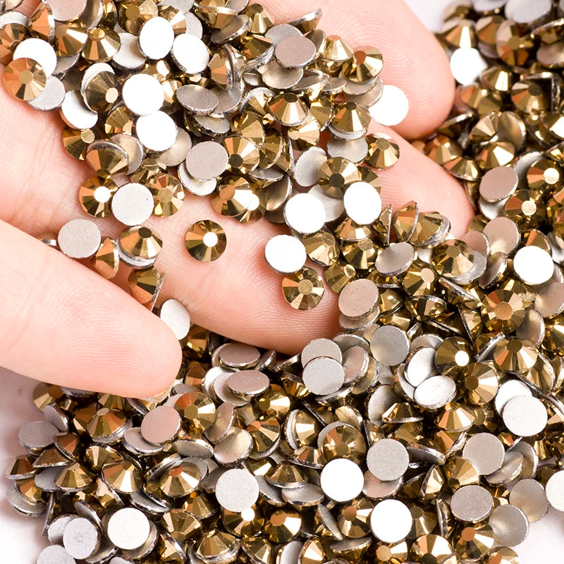 YANRUO 2058NOHF Flatback All Sizes Crystal Rhinestones Stones Nail Clothes for Needlework DIY Crafts Decor Gems