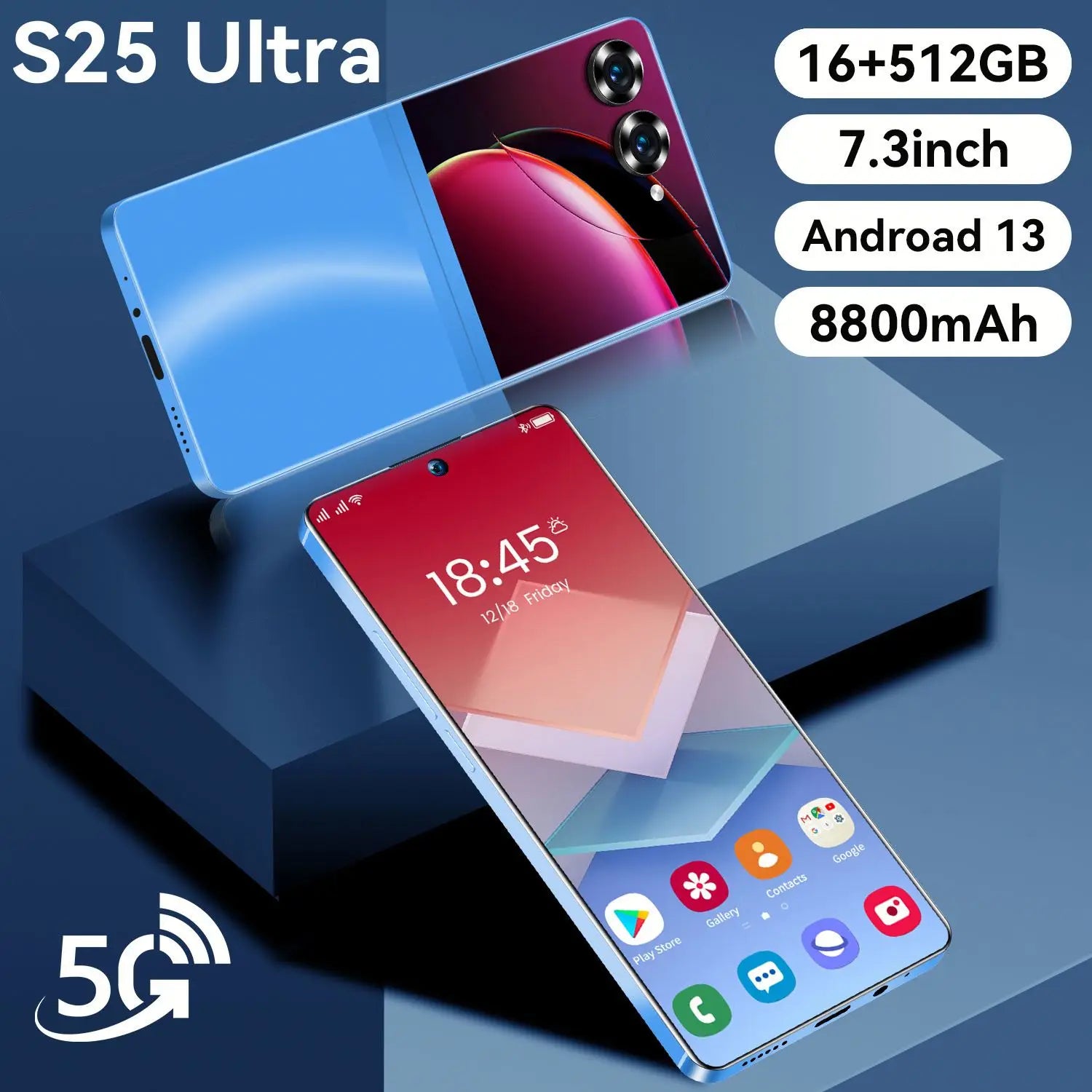 2025 Newest Fold Design S25 Ultra+ Android 5G Smartphone High Quality Screen High Dual SIM GPS Flip 24 Cell Mobile Phone
