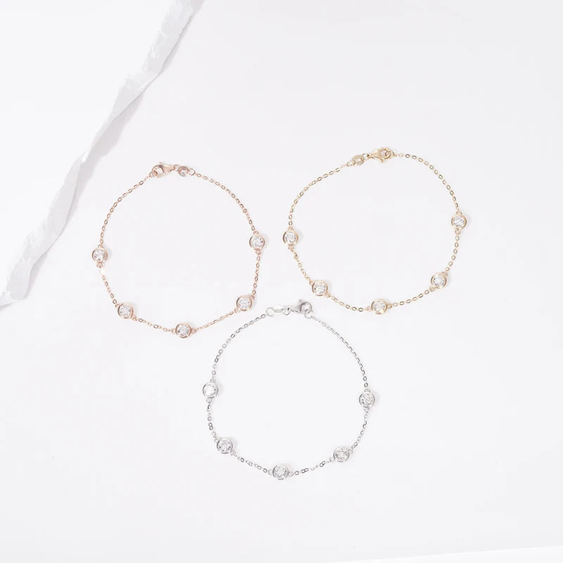 Luxury 14K Gold Lab Diamond Beaded Bracelet Trendy Customized Fashion for Men and Women