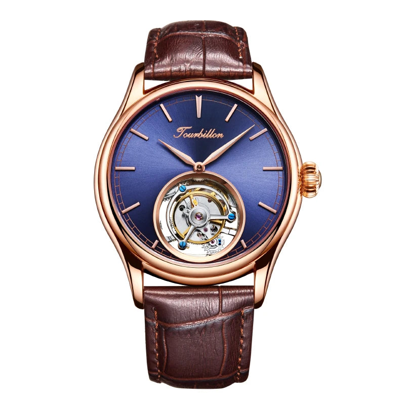 Montre Homme Original Brand Aesop 7005G Luxury Men Mechanical Watch Hollow Out Skeleton Tourbillon Watches