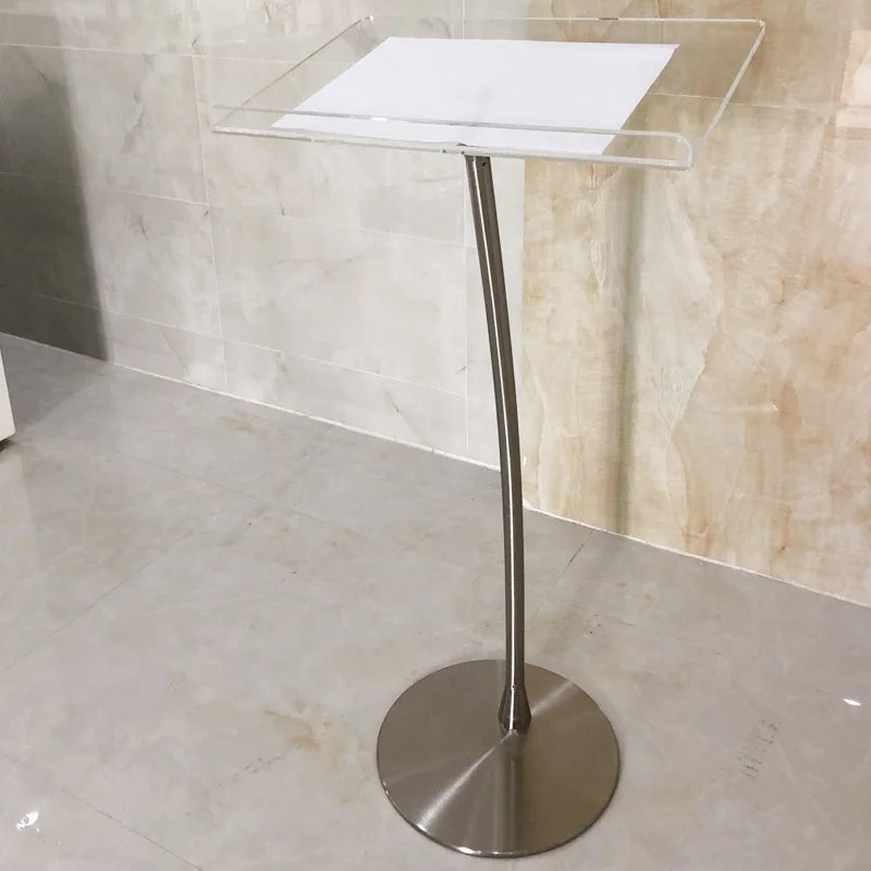 Top Level Crazy Selling Modern Acrylic Lectern Plastic Podium Design for Mall Gym School & Supermarket Use High Quality