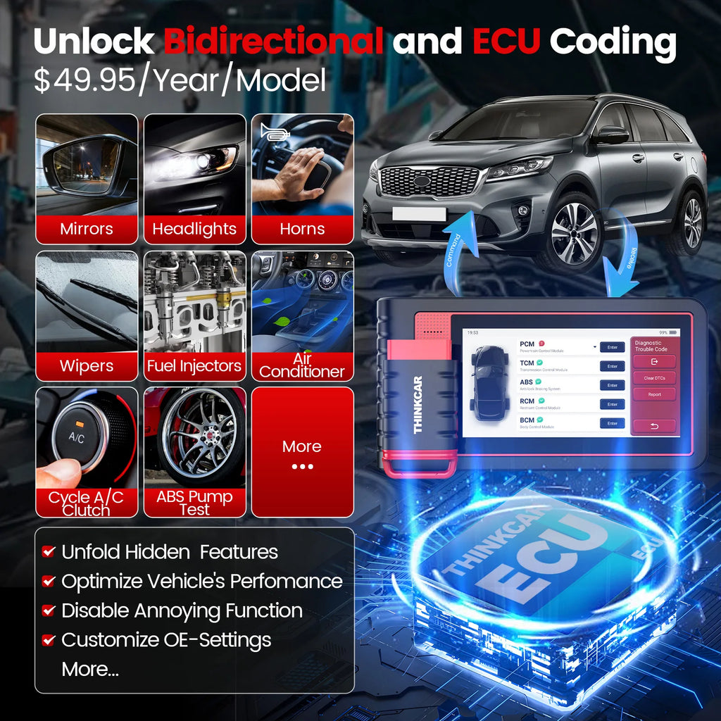 THINKCAR THINKTOOL MINI 2 OBD2 Multifunctional Diagnostic Lifetime Free 28 Maintenance Functions 32G Memory Diagnostic Tool