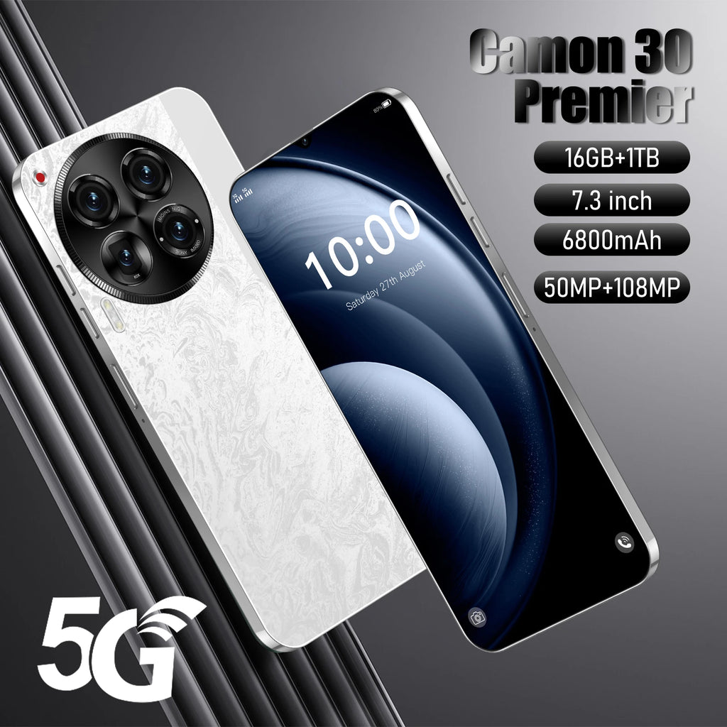 Camon 30 Pro 5G Phone 16GB RAM + 1TB Storage 6.8inch High Def 6800mAh Battery